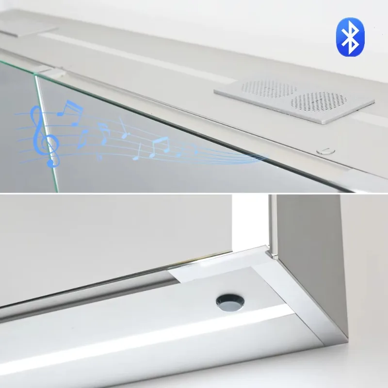 [핫 세일] 직사각형 조명이 있는 이중문 약장 벽걸이형 거울 포함