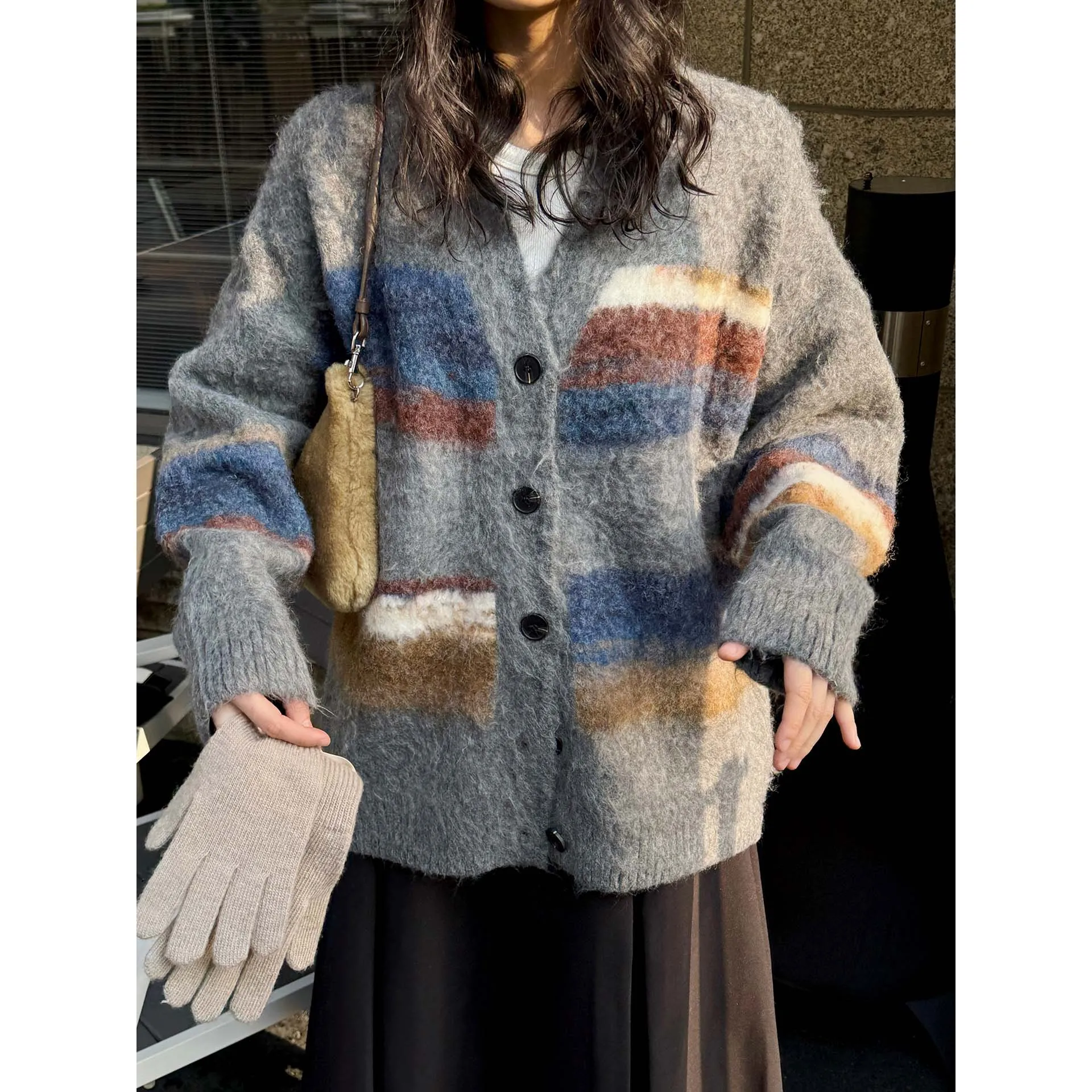 Women Thick Warm Knitted Sweater V-Neck Long Sleeve Pullovers Clothes Tops For Women Sweater Pull Femme