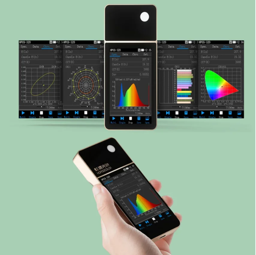 Spectrometer Light Spectrum Analyzer HPCS320 Level sensor Illuminance Meter Handheld Hopoocolor