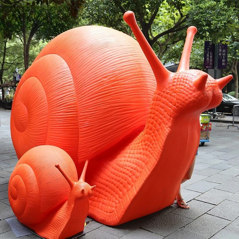 Outdoor colorful snail ornament fiberglass sculpture park landscape decoration