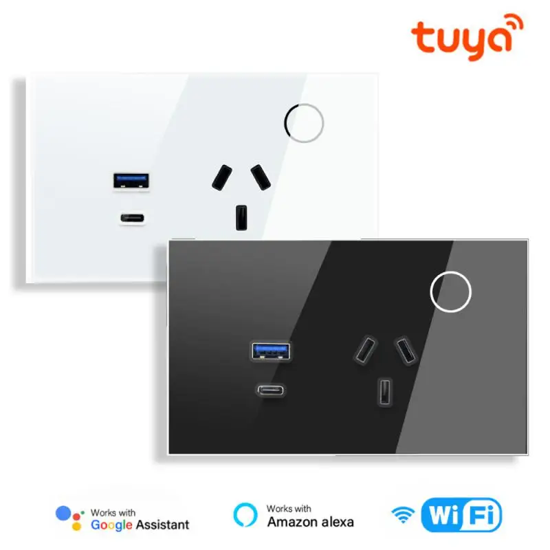 

WIFI Tuya Smart Australia Розетка USB TYPE-C Розетка Power Touch Аргентина Настенная розетка Приложение Голосовое управление от Alexa Google Home