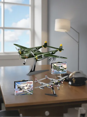 1:48 Military Airplane Assembly Model Lockheed P-38J Lightning Scale Model Kit Decorative Supplies Holiday Gifts