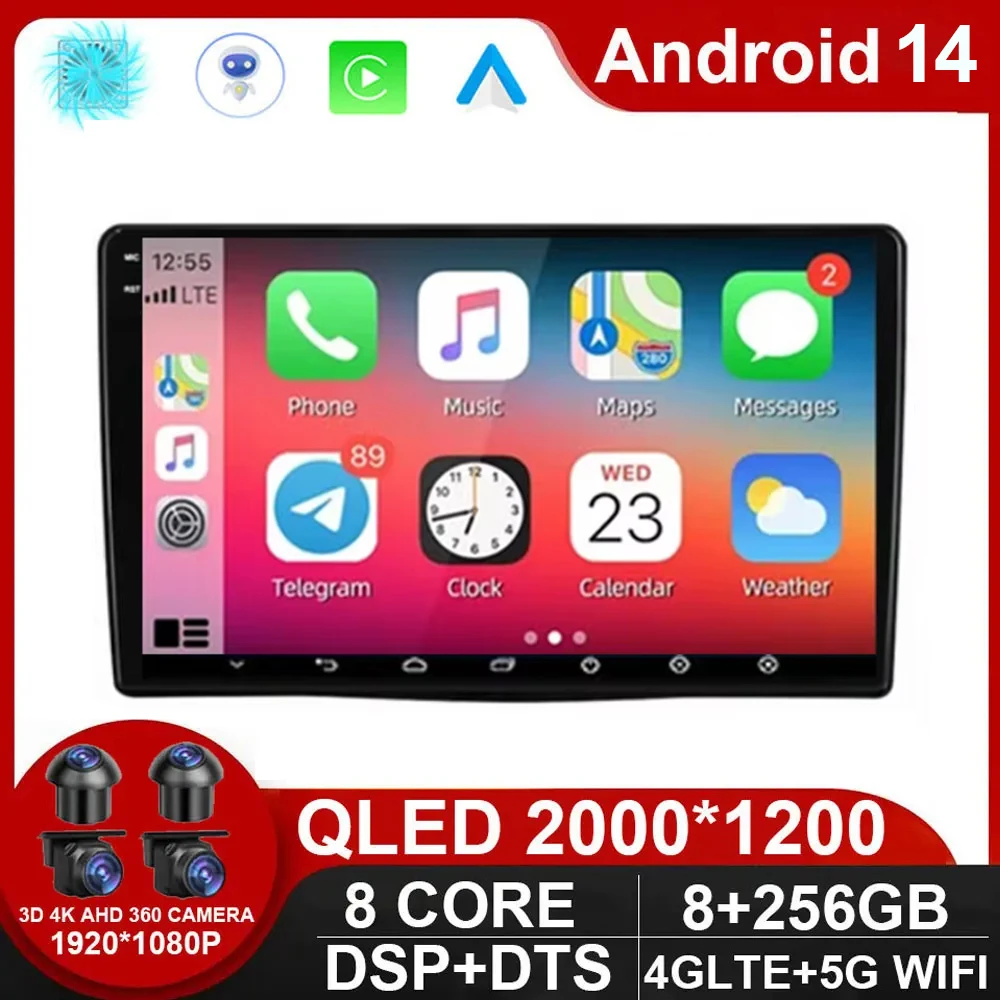 

Android 14 Car Multimedia For Fiat 500L 2012 - 2017 Auto Radio Stereo Head Unit Player GPS Navigation QLED Screen No 2din DVD