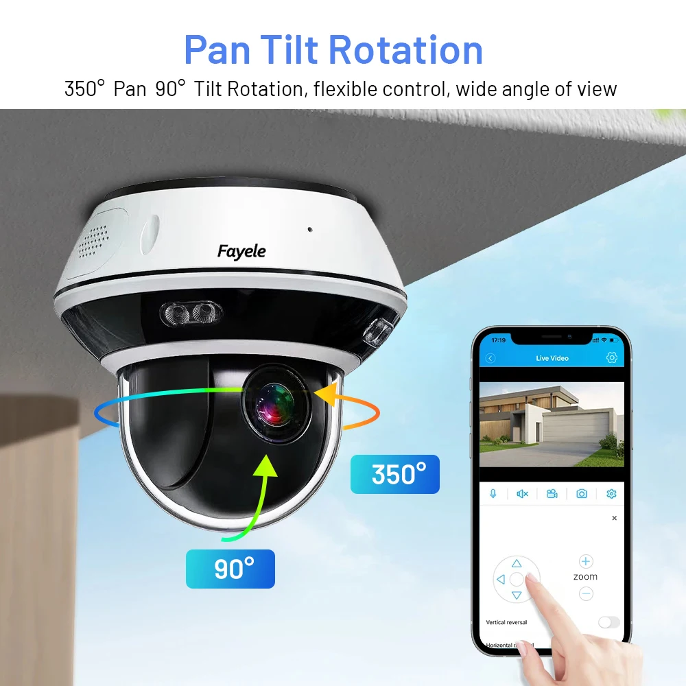 UHD 4K 8MP Mini Dome PTZ Camera Humanoid Face Detection Audio Alarm Home CCTV Video Surveillance POE Outdoor Security IP Camera