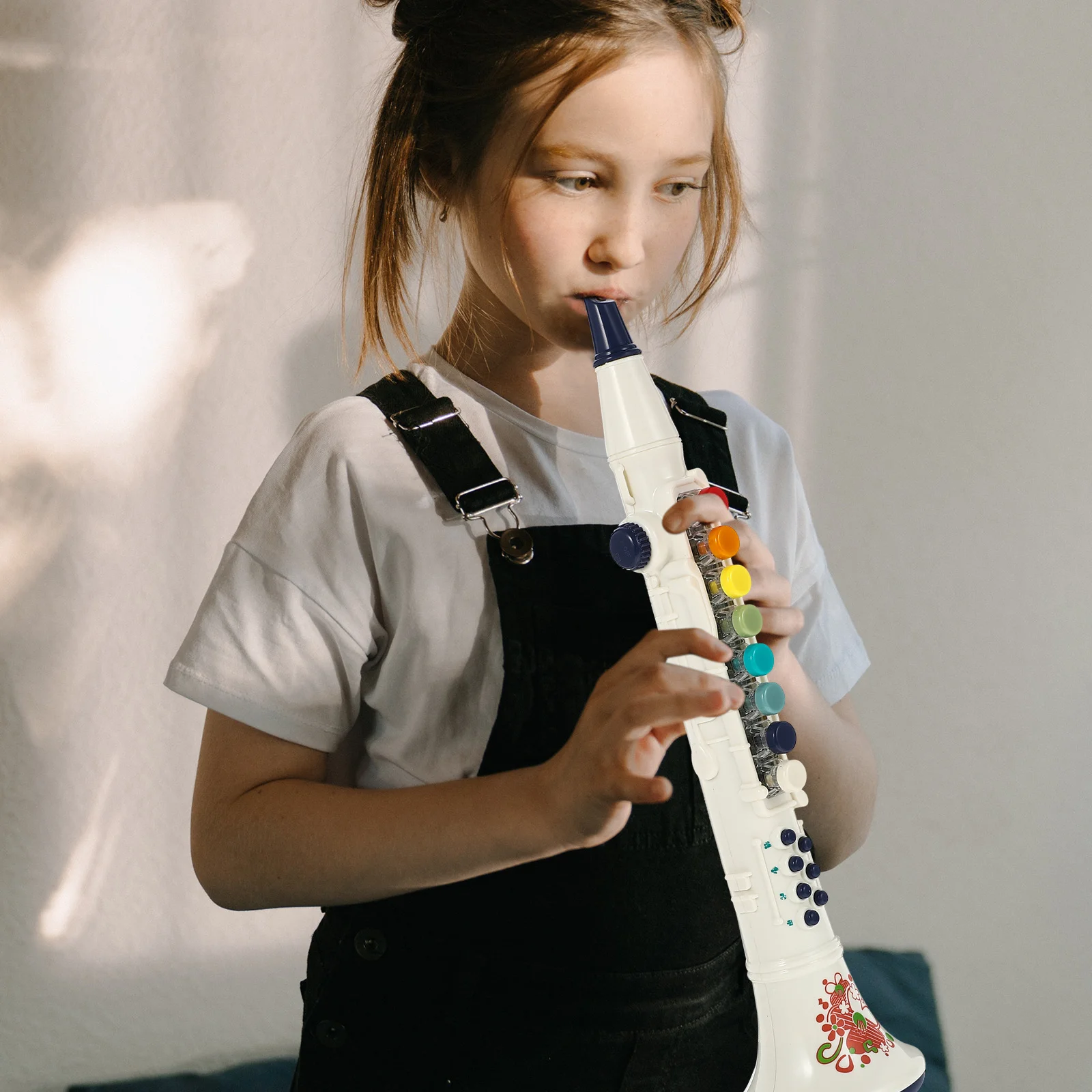 1Set Kids Clarinet Learning Musical Instrument Simulation Creative Educational Clarinet Blowing Plaything for Music Development