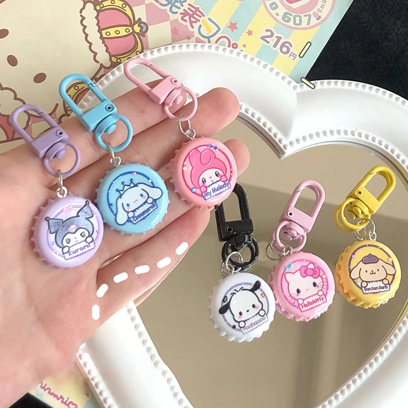 Cute Sanrio Keychain Hello Kitty Melody Sweet Kawaii Earphone Case Bag Pendant Pochacco Exquisite Keyring For Girl Gift Jewelry