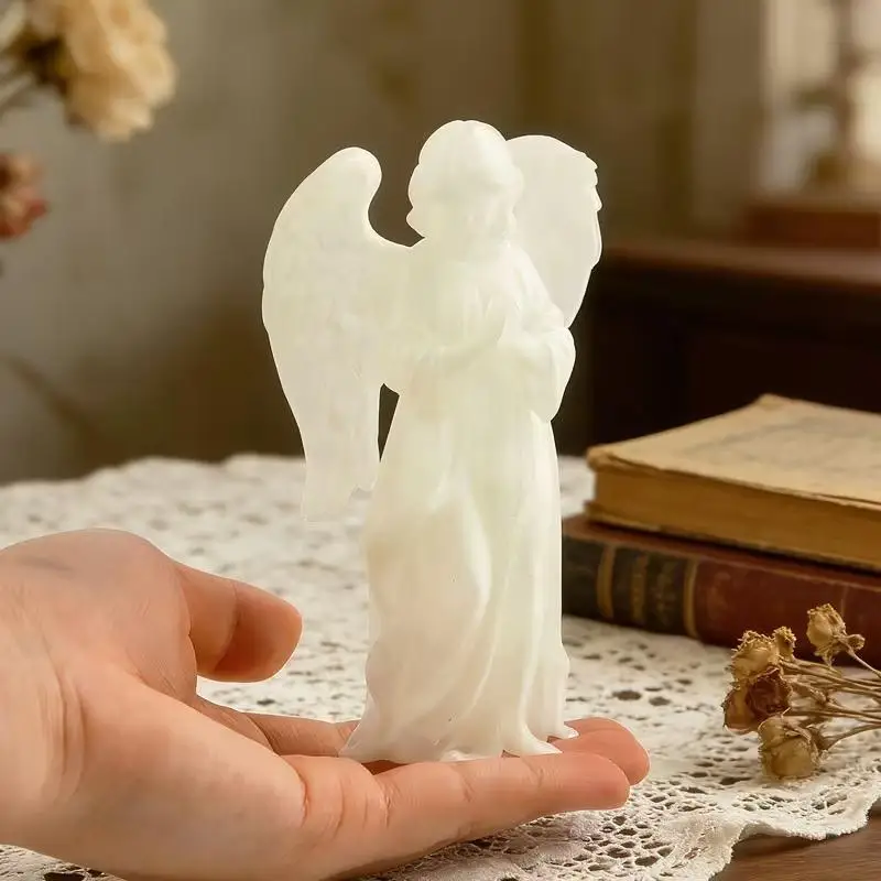Glow In Dark Prayer Statue for Home Decoration, Luminous Angel Girl Figurine