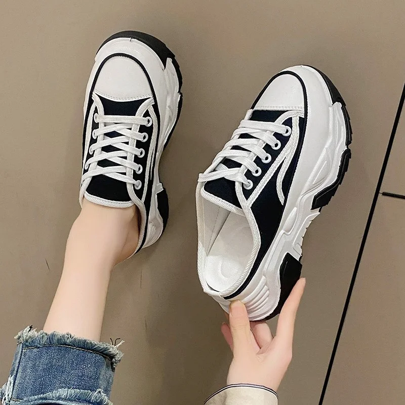 2023 Spring New Fashion Flat Sneakers Round Heel Casual Slippers Comfortable Versatile Sports Sandals Women Shoes Flip Flops