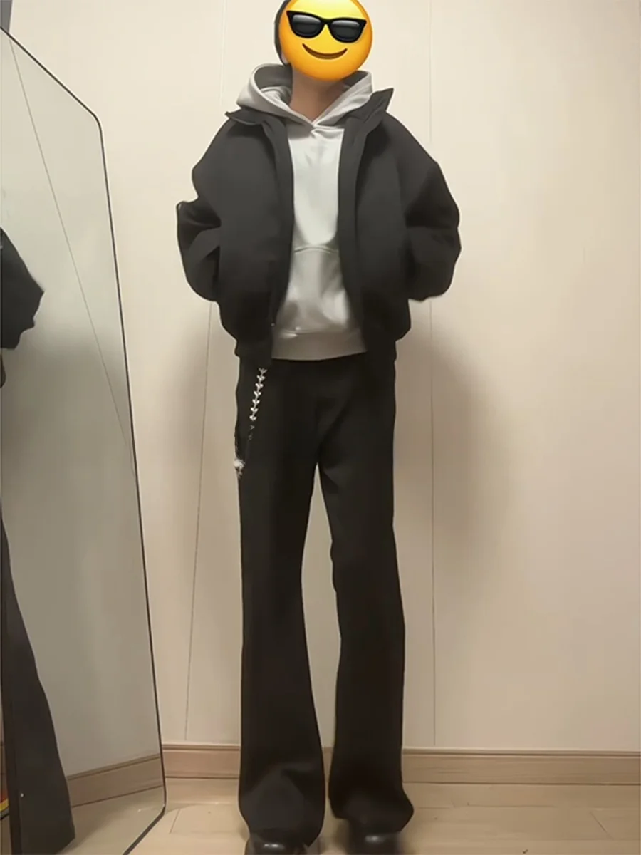 

Мужские прямые брюки Cleanfit Bla на флисовой подкладке для осени и зимы, свободные, длинные, повседневные, стильные