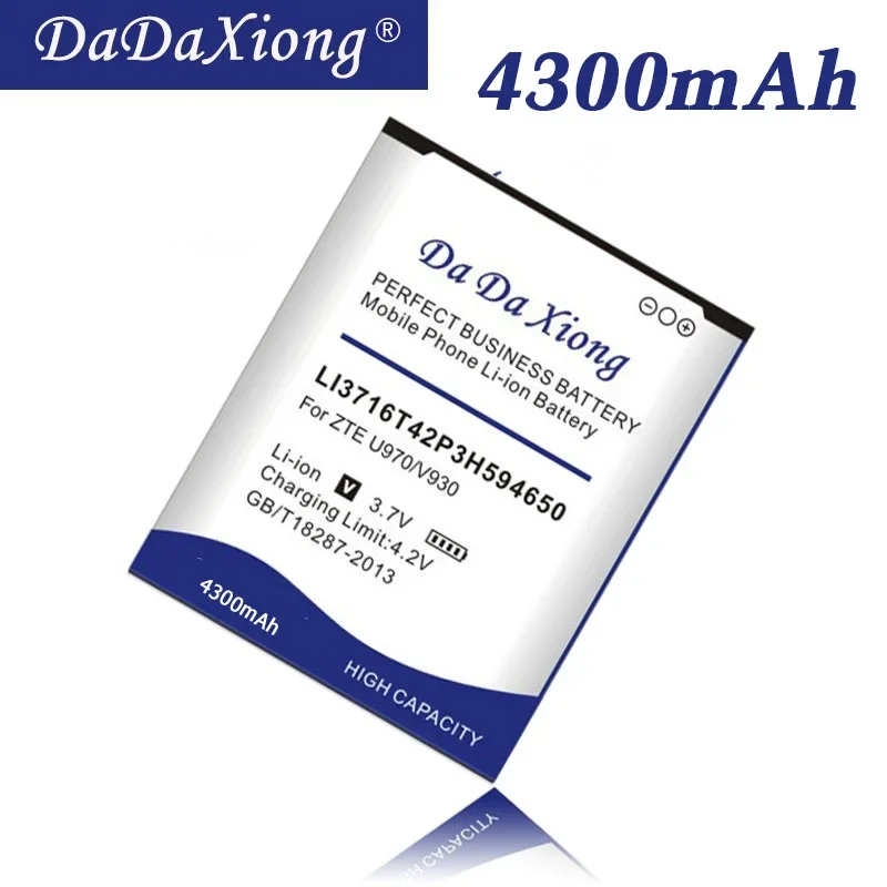 DaDaXiong 4300 мАч LI3716T42P3h 594650   Для ZTE U970 V807 V930 U930 N970 V970 V889S V889M U795 аккумулятор для телефона