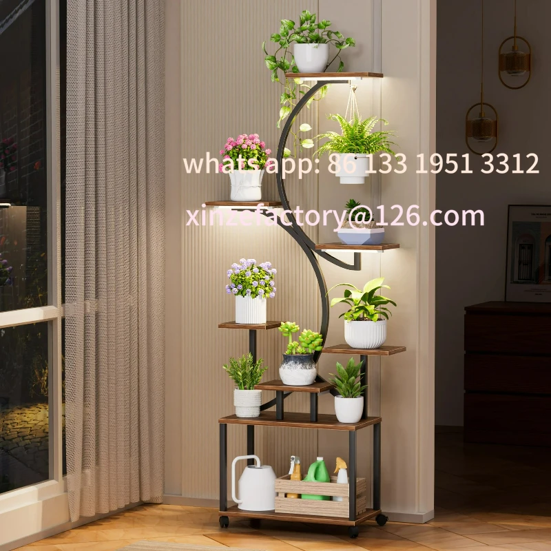 

Customizable Plant Stand Indoor with 3 Grow Light, 8-Tiered Tall Plant Stand, Tree-Shaped Plant Shelf Display Rack