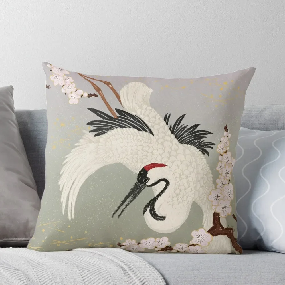 

Japanese Crane Throw Pillow christmas supplies Luxury Pillow Cover Pillow Cover luxury throw covers