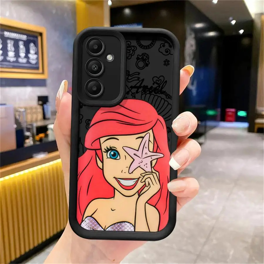 Case For Samsung A54 A52 A14 A53 A12 A13 A23 A71 A34 A51 A13 A33 A15 A32 A22 A55 A24 Silicone Phone Case Disney Princess Ariel