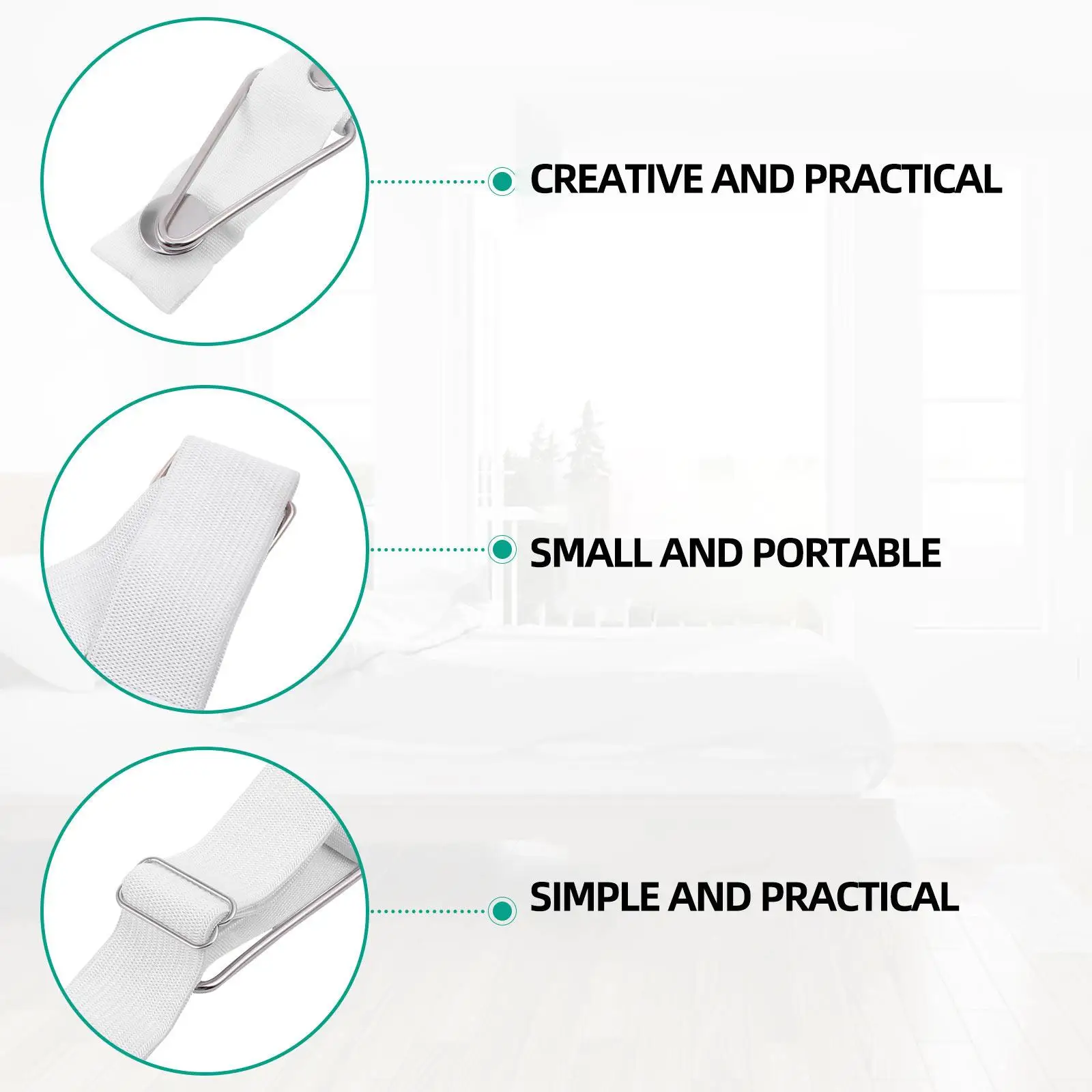 

4 Pcs Bed Sheet Holder Quilt Anti-skid Fixators Securing Clip Adjustable White Thick Metal Snaps Lock Type Friendly
