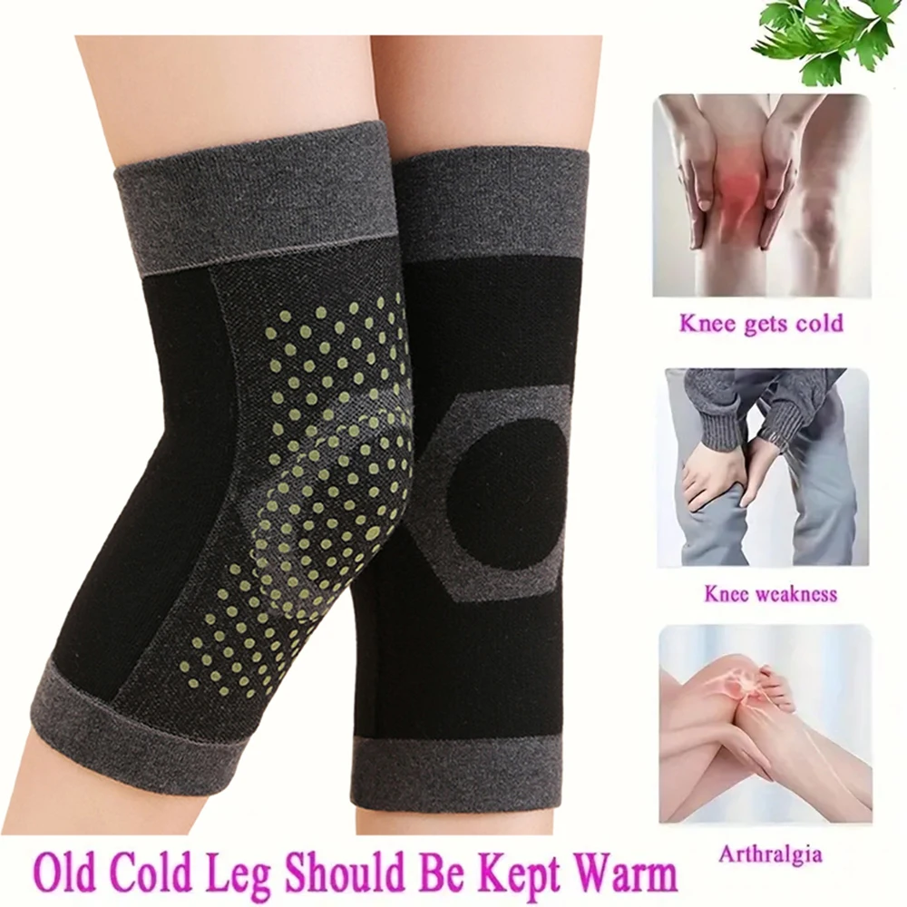 1 Pair Mugwort Self Heating Support Knee Pad Knee Brace Warm For Arthritis Joint Pain Relief Injury Knee for Men Women Unisex