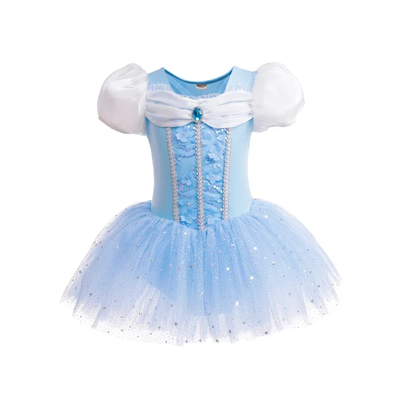 

Elsa Ballet Tutu Dress for Girls Toddler Leotard Fluffy Ruffle Snap Crotch Ballerina Costume Little Kids Dance Outfits Blue