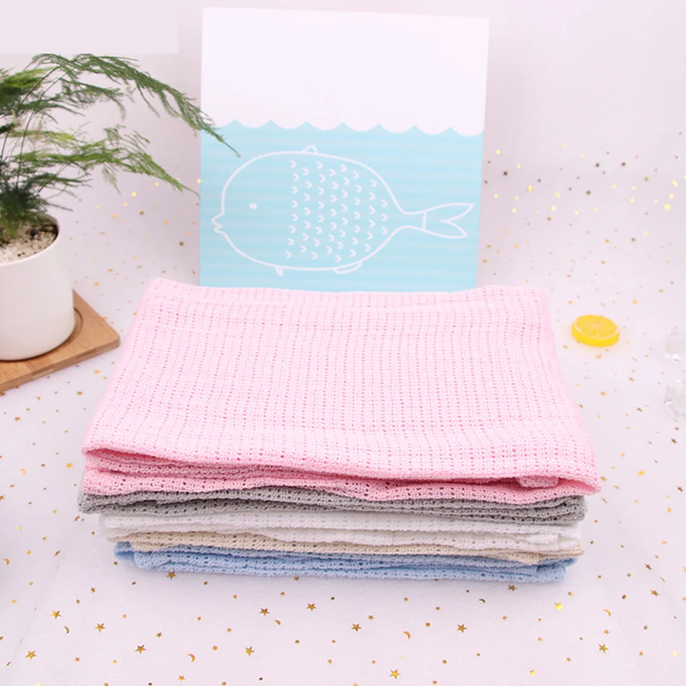 

3pcs Blanket Cotton Swaddle Receiving Cellular Newborn Toddler Girls Boys Air Conditioner Receiving Baby Blanket Washable Soft