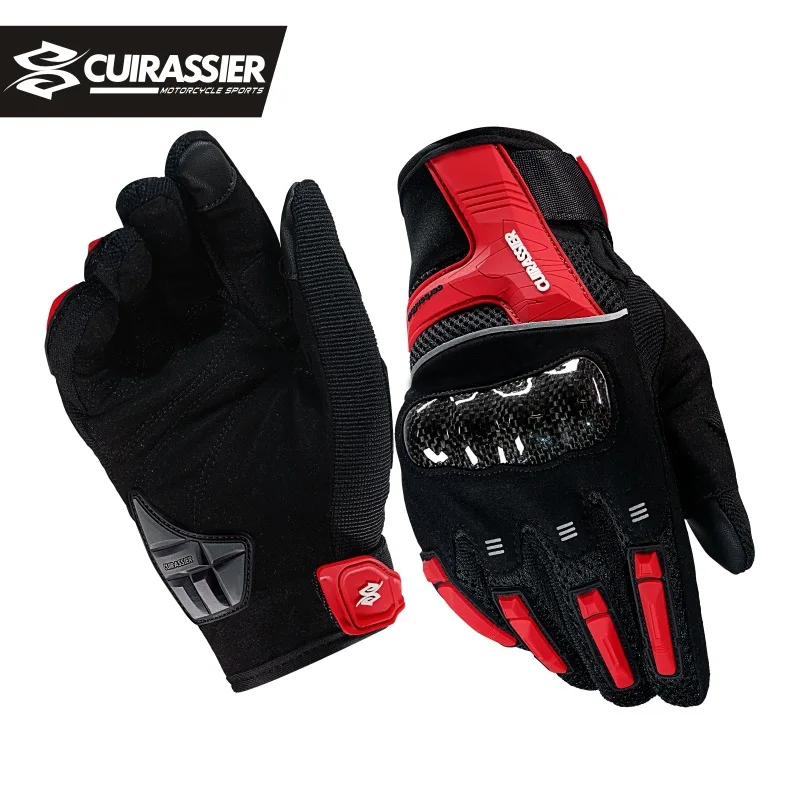 

CUIRASSIER Hot Sales Motorcycle Safety Carbon Black Gray Gloves Motocross Riding Protection Waterproof Breathable Glove for Men