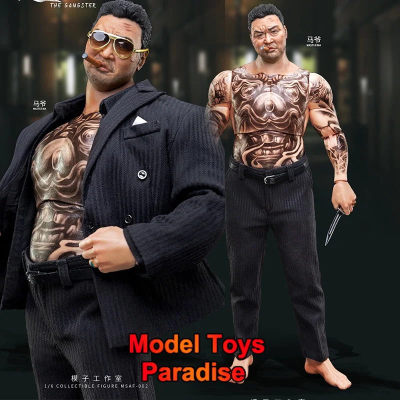 MOZ STUDIO MSAF002 1/6 Tong-Seok Ma The Gangster Korean Tough Tattooing Gentleman Full Set 12'' Soldier Action Figure Collection