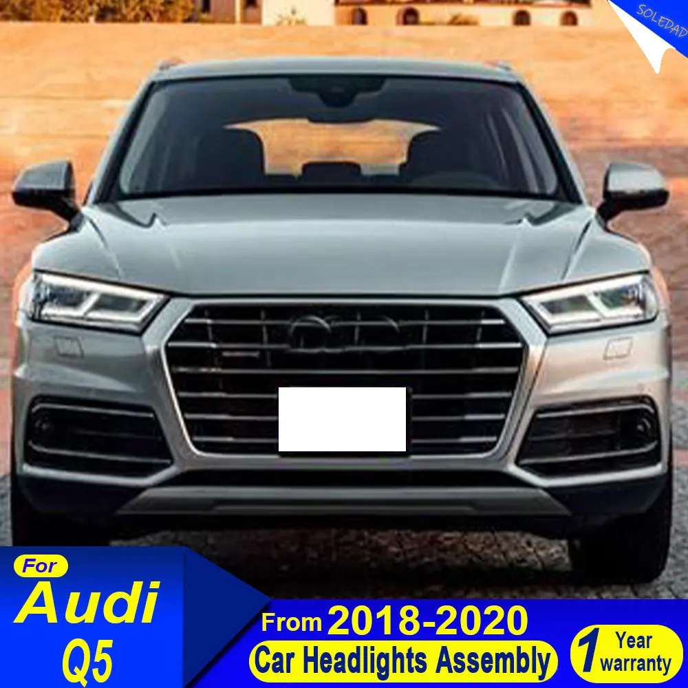 

Car LED Headlight Assembly for Audi Q5 2018 2019 2020 Headlights Plug and Play with Full LED Upgrade Full Front Headlights