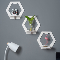 For 3Pcs Wall Organizer Wall Shelf Set Punch Bedside Display Stand  Mounted Flower Pot Holder Tv Backgrou Room Decora
