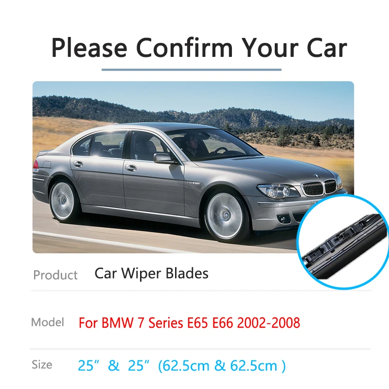 For BMW 7 Series E65 E66 2002~2008 Front Winter Wiper Blades Rubber Windshield Windscreen Window Cleaning Auto Replacement Parts