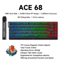 MCHOSE ACE68 Magnetic Keyboard Wired RGB Mechanical ACE60 Pro for Gaming 0.01mm RapidTrigg 8000Hz SOCD/Rs 0.125ms Accessories