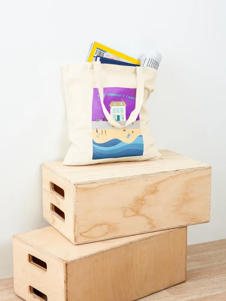 The Durrells in Corfu Tote Bag حمل الحقائب حقيبة تسوق جمالية حقائب قابلة لإعادة الاستخدام حقيبة يد للمتسوقين