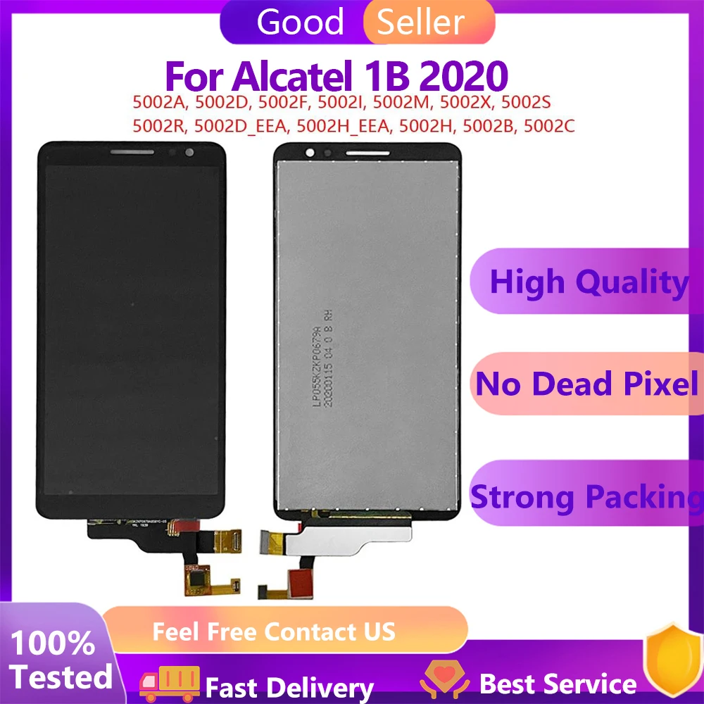 

5,5 ''Новый 100% протестированный для Alcatel 1B 2020 5002 5002D 5002x5002H 5002A OT5002 ЖК-дисплей, сенсорный экран, сменная панель в сборе