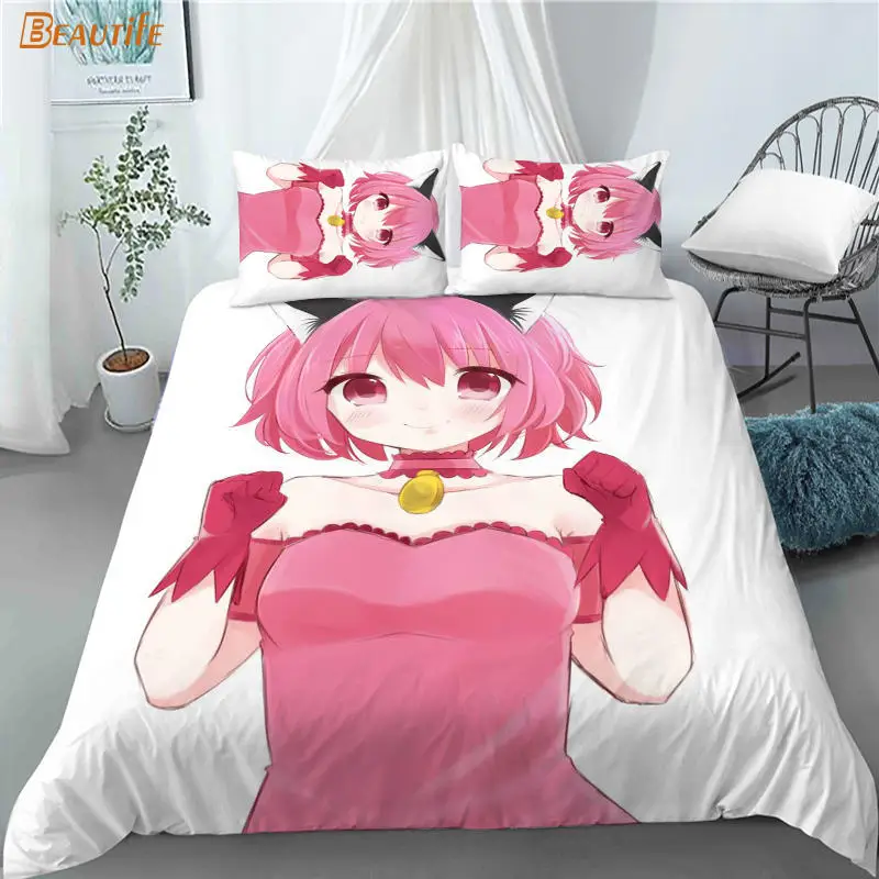 3D Print Tokyo.Mew.Mew Anime Bedding Set Duvet Cover Bedclothes 180X200CM 180X220CM Comforter Cover With Pillowcase For Kid Home