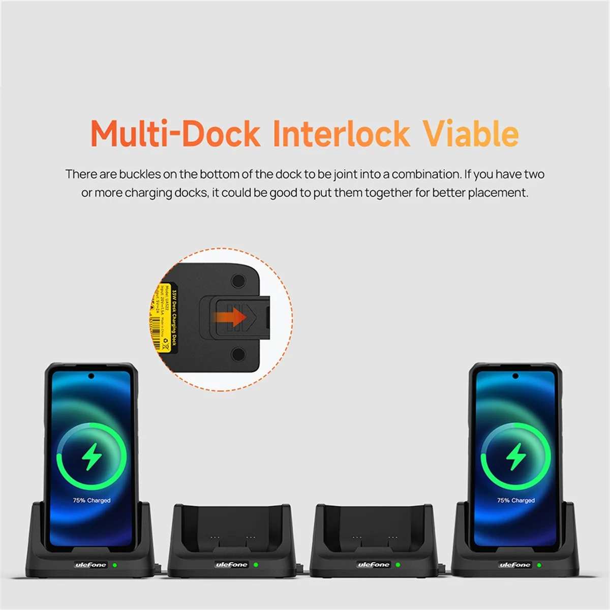 Ulefone UAS22 33W Desk Charging Dock - Fast Durable Charging Station for Ulefone Armor 26 Ultra