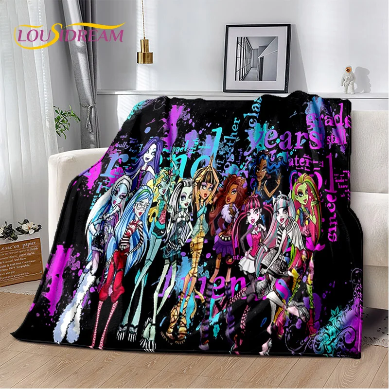 3D Cartoon Monster High Draculaura Blanket,Soft Throw Blanket for Home Bedroom Bed Sofa Picnic Travel Office Cover Blanket Kids