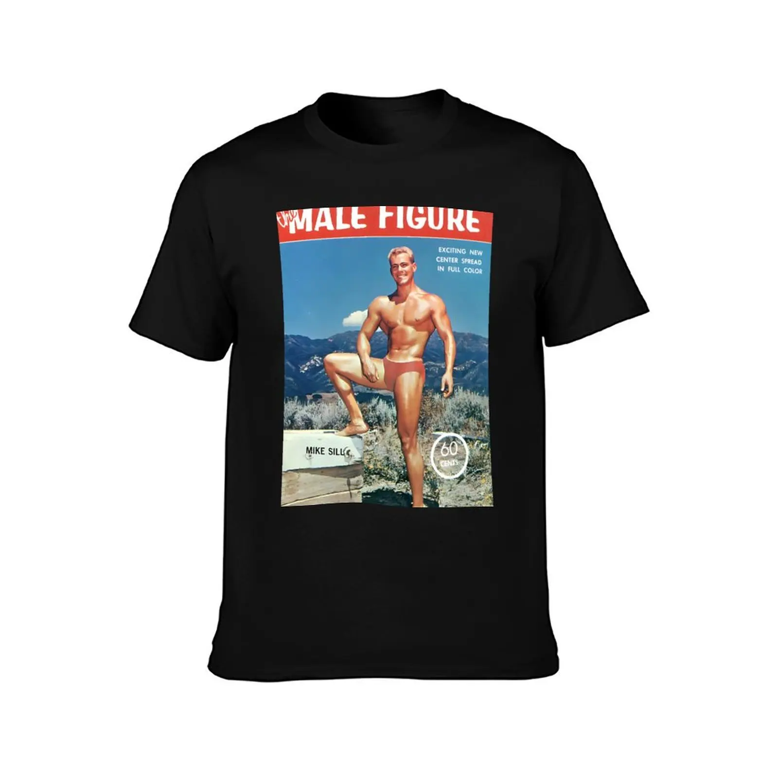 الشكل الذكور مع مايك سيل-خمر العضلات اللياقة البدنية الذكور نموذج غلاف المجلات تي شيرت تي شيرت القطن 100% تي شيرت