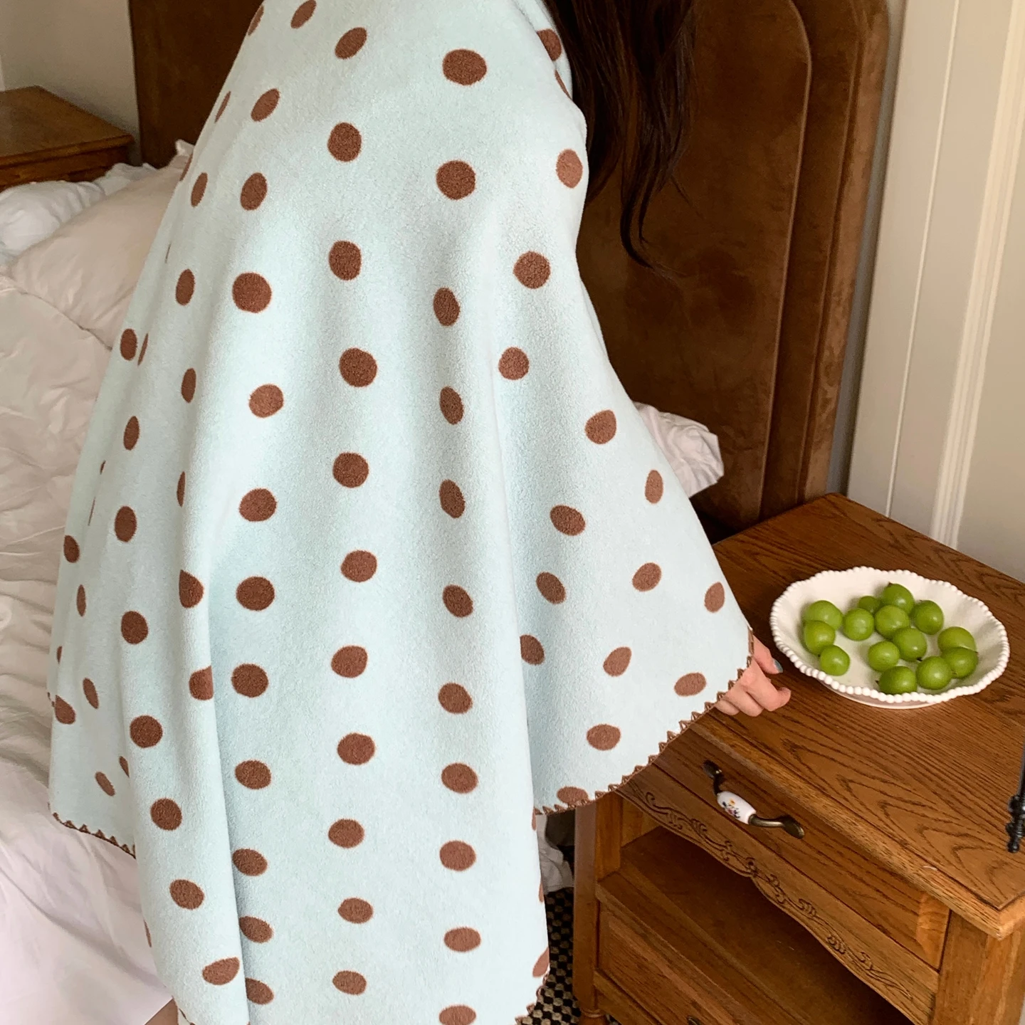 Triangular needle snow fleece blanket, soft and comfortable, Christmas gift, birthday gift