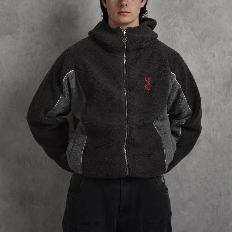 European American Retro style punk Aesthetics autumn winter fleece jacket Y2K Hiphop High street unisex jacket hoodie streetwear