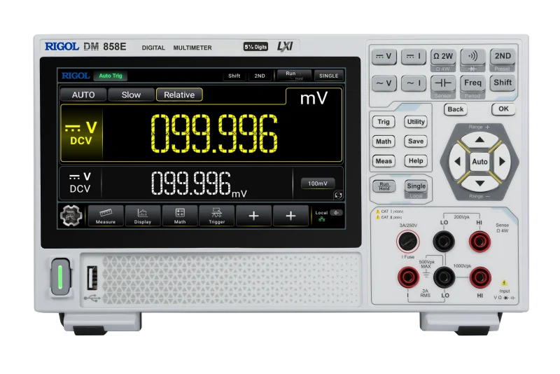 RIGOL DM858/DM858E 5.5-bit resolution 125rdgs / 80rdgs digital desktop multimeter 0.03%/0.06% DCV accuracy storage of 500,000