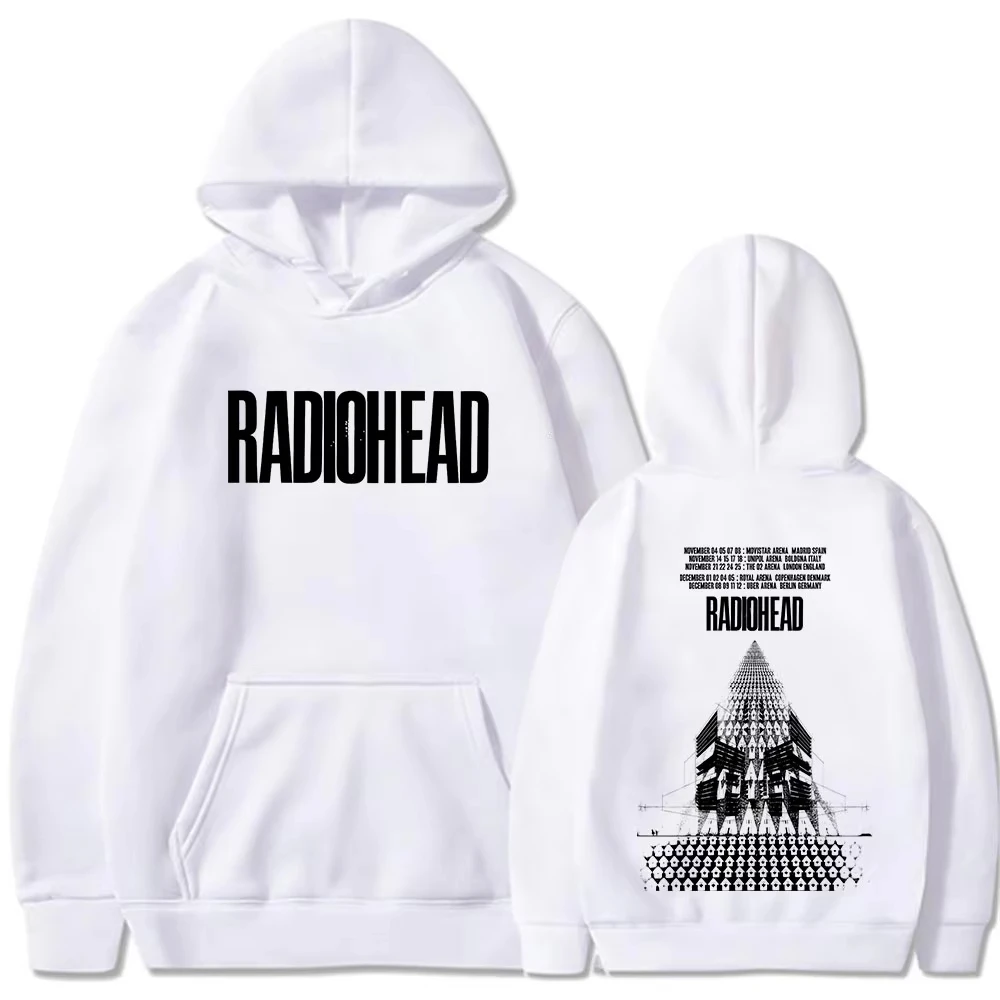 روك باند راديوهيد العودة إلى الطريق جولة أوروبية المشجعين هدية هوديس الرجال النساء الملابس موضة المتضخم قمصان سويت شيرت بقلنسوة