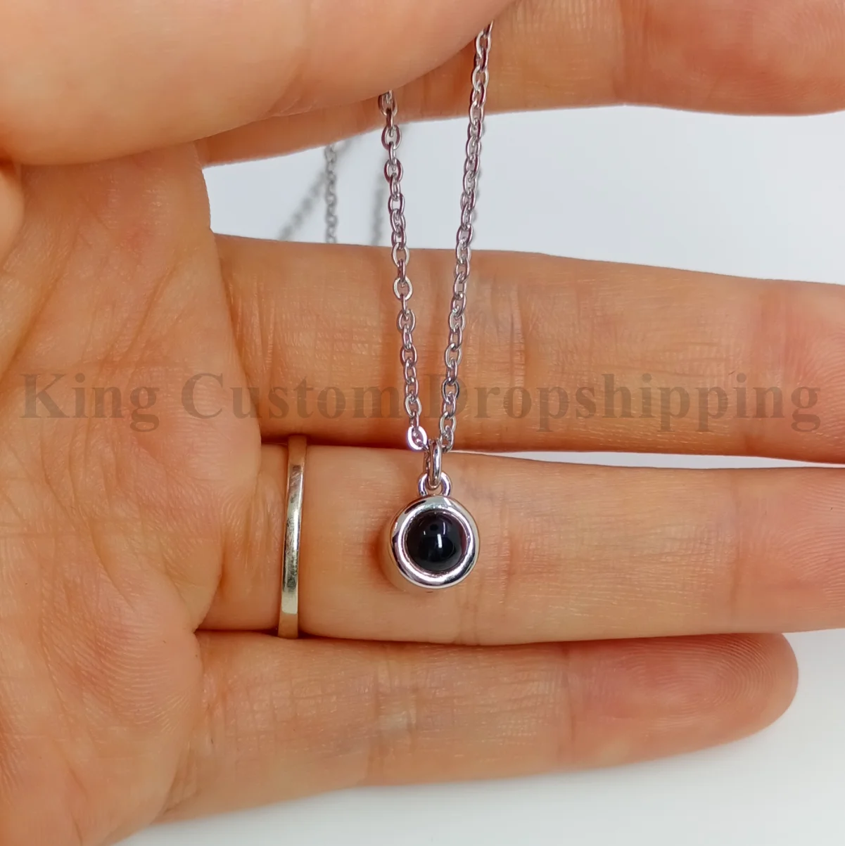 Custom Circle Necklace Photo Projection Pendant Exquisite and Colorfast Holiday Wedding Mother's Day  Gifts are Worth Collecting - view 6