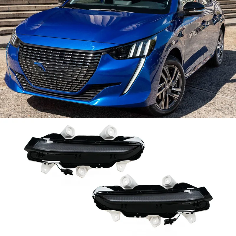 

9824241280 9824241480 LED Front Bumper Fog Lamp Daytime Running Light Turn Signal Light Car Accessorie For Peugeot 208 2019-2023