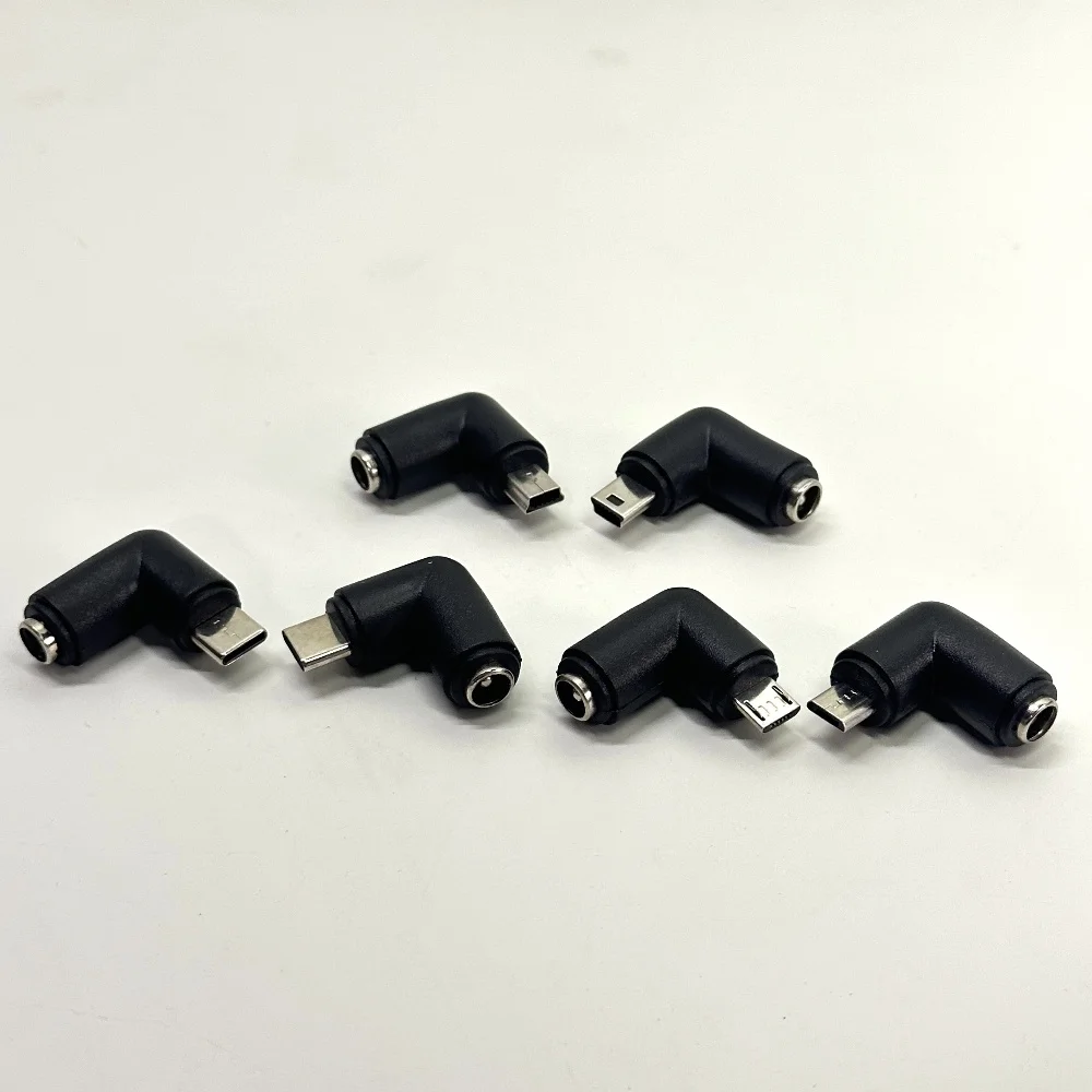 DC to USB C Power Adapte 5.5x2.1mm DC Plug Female to USB C/ Micro USB/ MINI USB Connector DC Power Converter