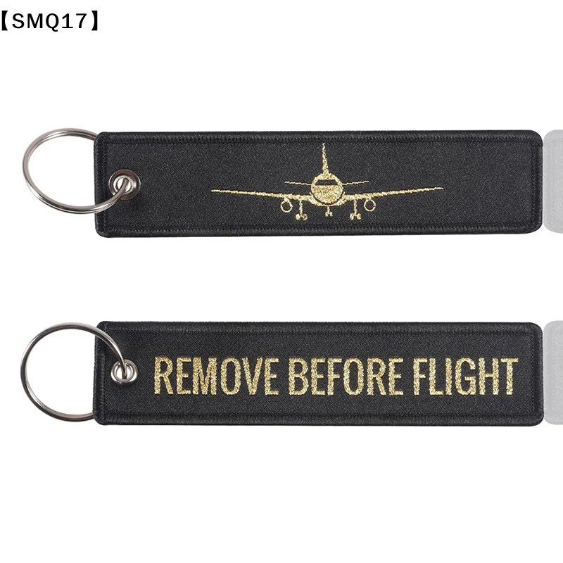 Remove Before Flight Key Chian Embroidery Key Tag Label Key Fobs Keychain,Jewelry Motorcycle Car Keyring Luggage Tag Gift【SMQ】