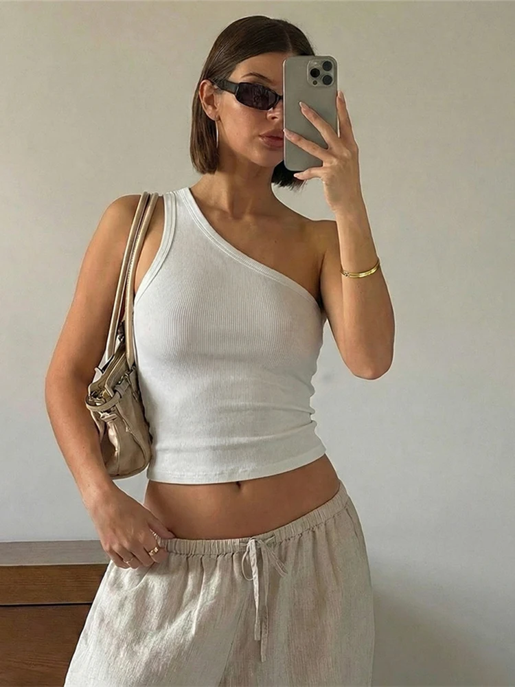 Weird Puss Trend Backless Tank Top Women Sexy Off-Shoulder Sleeveless Fashion Classic Stretch Skinny Simple Street Hottie Vest