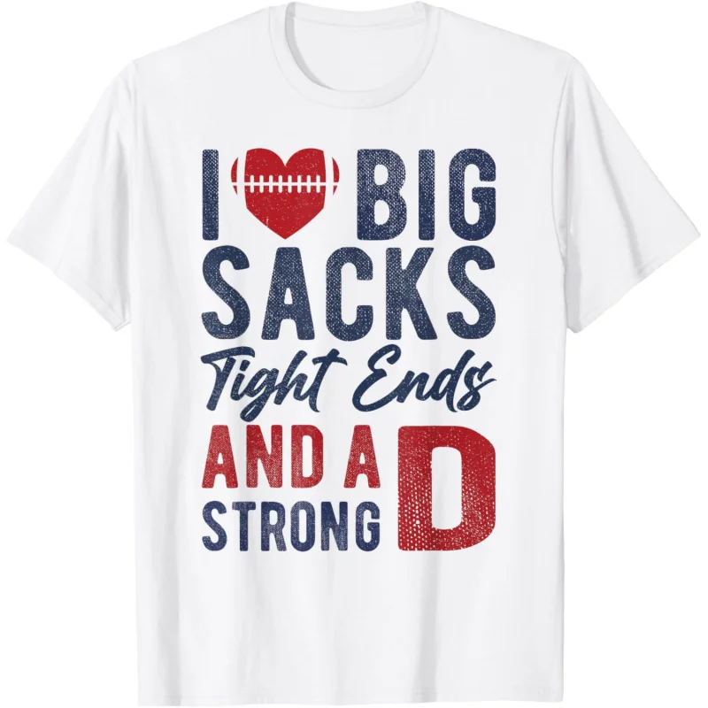 Men's and women's I Love Big Sacks leggings and powerful D fun football T-shirt