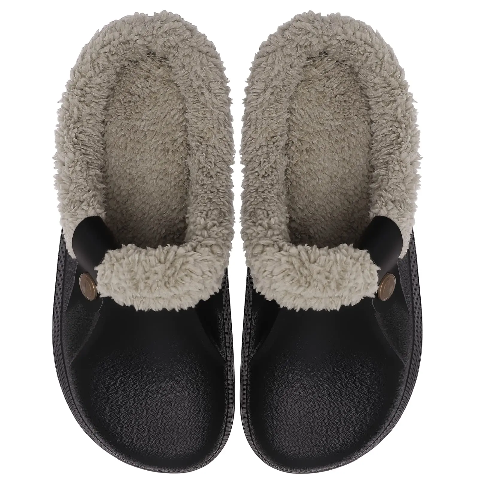 Goosecret Men's Fur Fuzzy Clogs Slippers Winter Waterproof Garden Shoes Outdoor Non-slip Soft Plush Slippers Unisex House Shoes