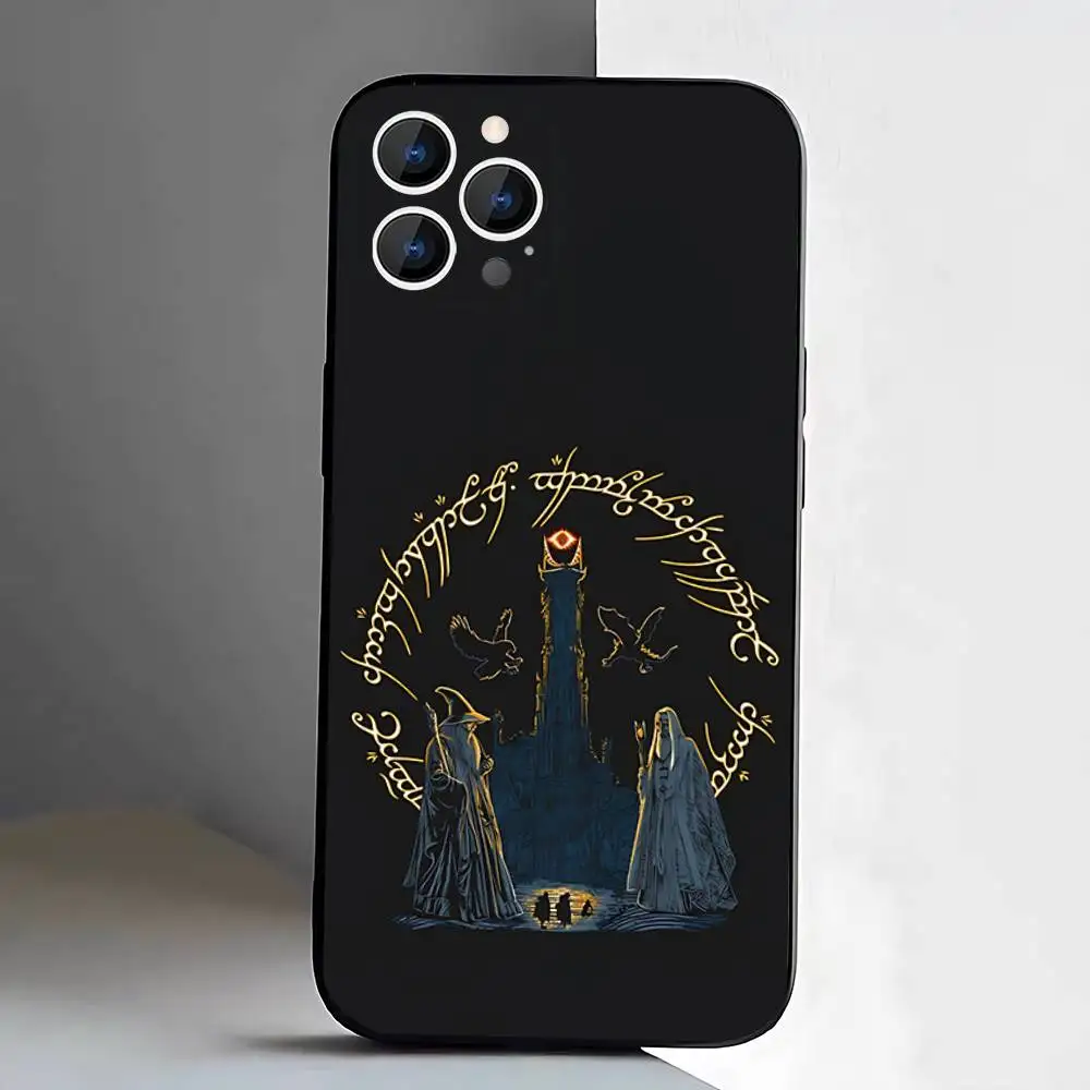 Der Herr der R-Ringe-Karten-Handyhülle für iPhone 17,16,15,14,13,12, Pro, Max, Plus, E, SE4, Air, Mini, schwarze Softbox