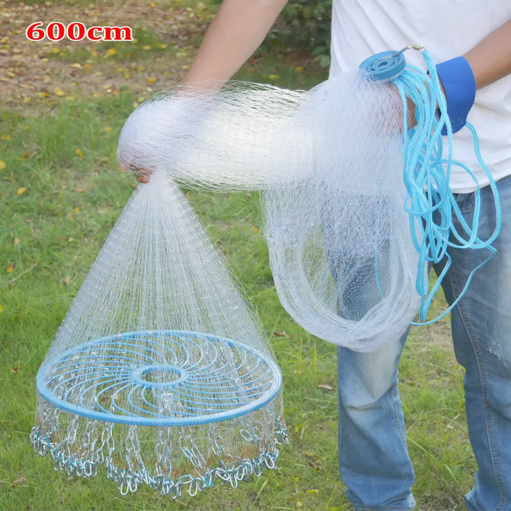 ebay cast net fishing WUPYI Net,10FT/14FT/18FT/22FT Hand Mesh Saltwater Clear Bait Casting Net w/Hollow Sinker (10) : Sports & Outdoors 1 4 Cast Net |