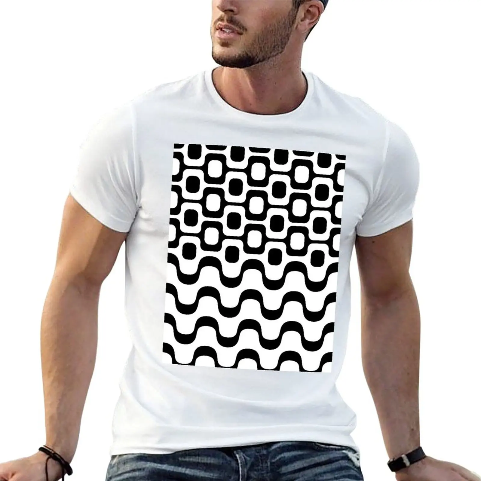 Camiseta Ipanema / Copacabana en blanco y negro, camisetas de algodón 100% para hombre, camisetas de algodón para hombre, camiseta