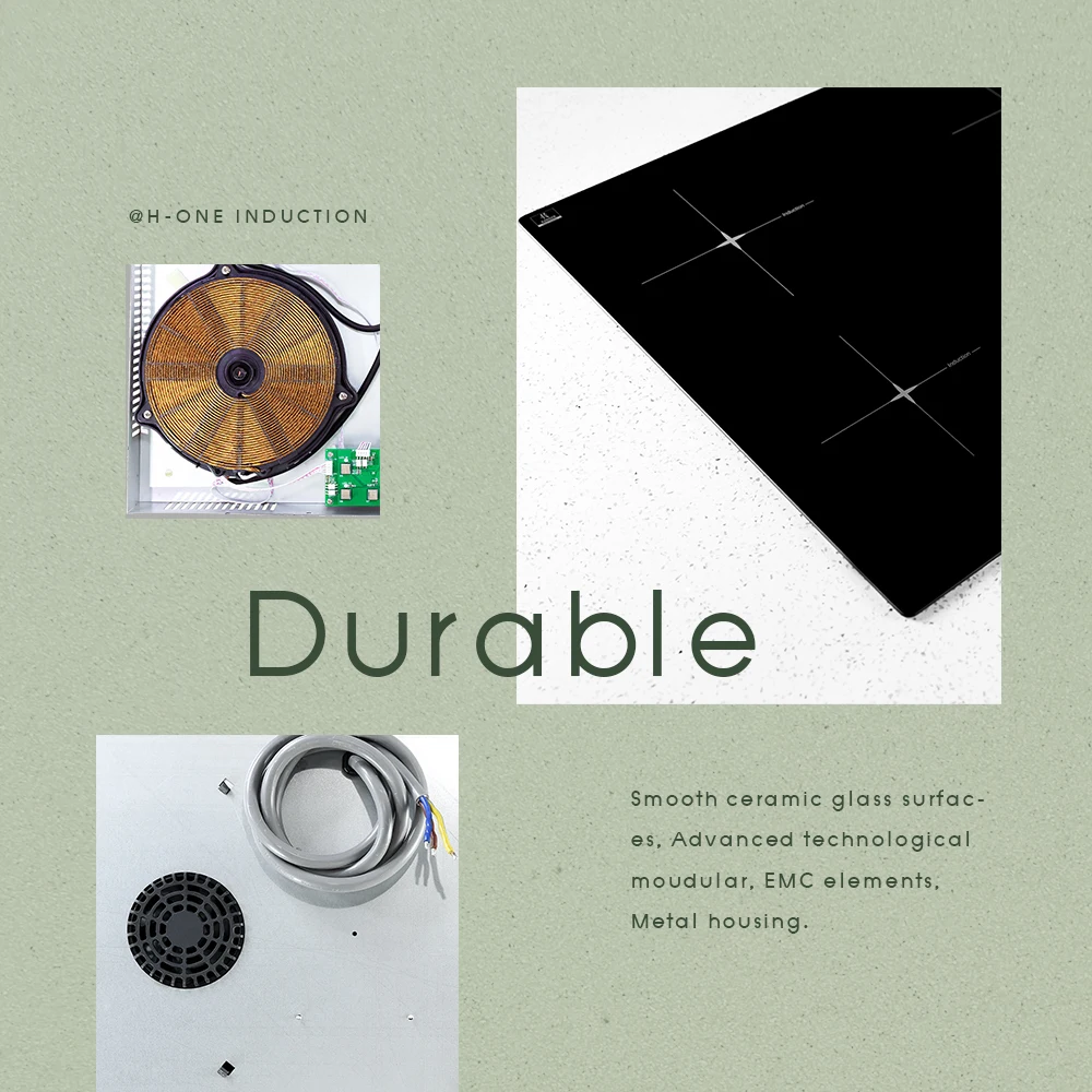 H-One 4 Burner Induction Cooker Large Induction Cooktop Crystal Induction Cooker With Touch Display 8140-255