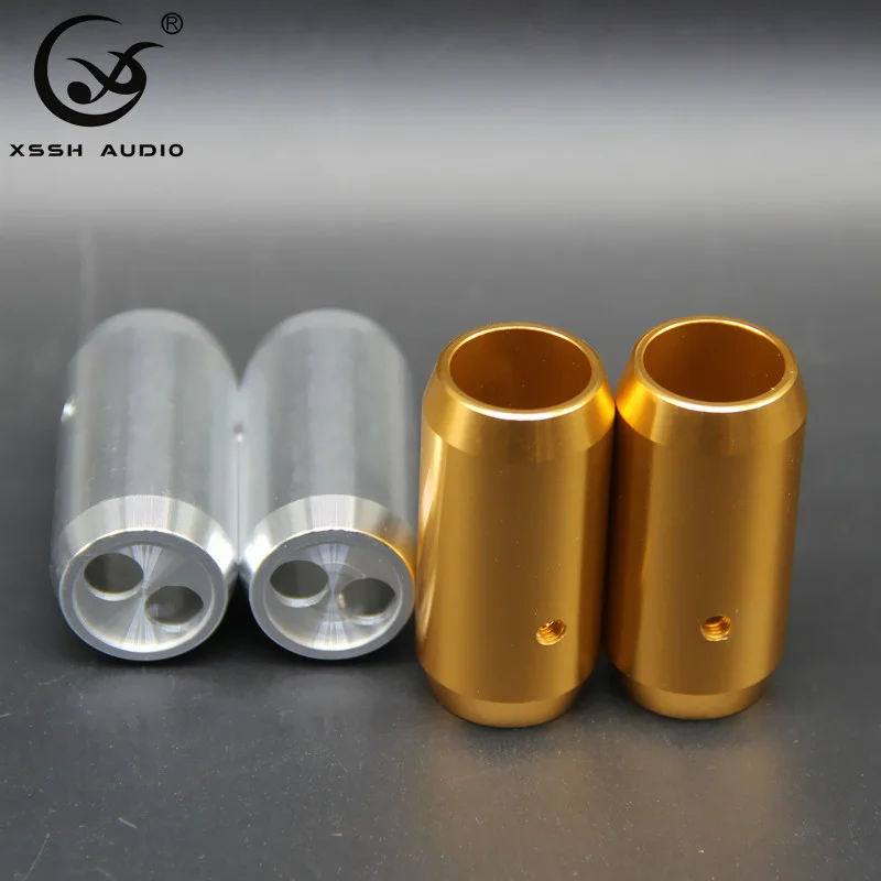 4pcs YIVIO DIY OEM HIFI Copper Planted Gold or Sliver Solid Steel Speaker Video Audio Cable Wire Pants Boots Coaxial Y Splitter