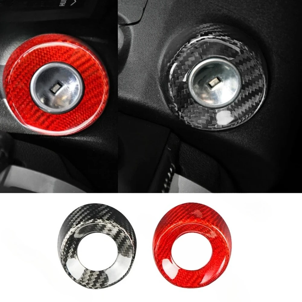 

For Chevrolet, Camaro 2010-2015 Car Start Key Jack Decorative Cover, True Carbon Fiber